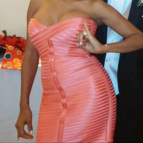BCBG | coral bodycon dress - Picture 8 of 8